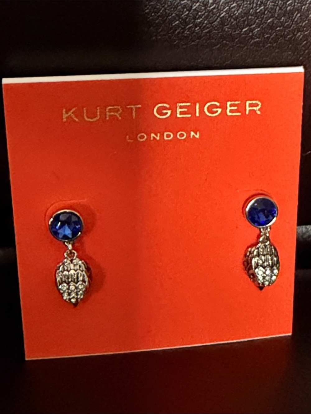 NWT KURT GEIGER Eagle Crystal Drop Earrings - Picture 4 of 8
